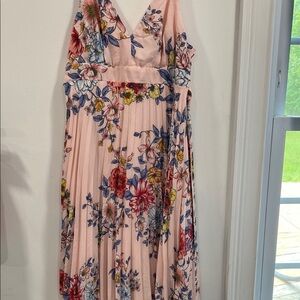 Floral Pleated Maxi Dress